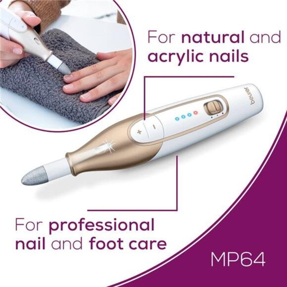 Nail Drill Kit, Cordless Electric Nail File with 10 Attachments and LED Light - Picture 5 of 7